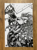 Original published cover art for Battle Beast #4, ink on Bristol board by Franck Uzan
