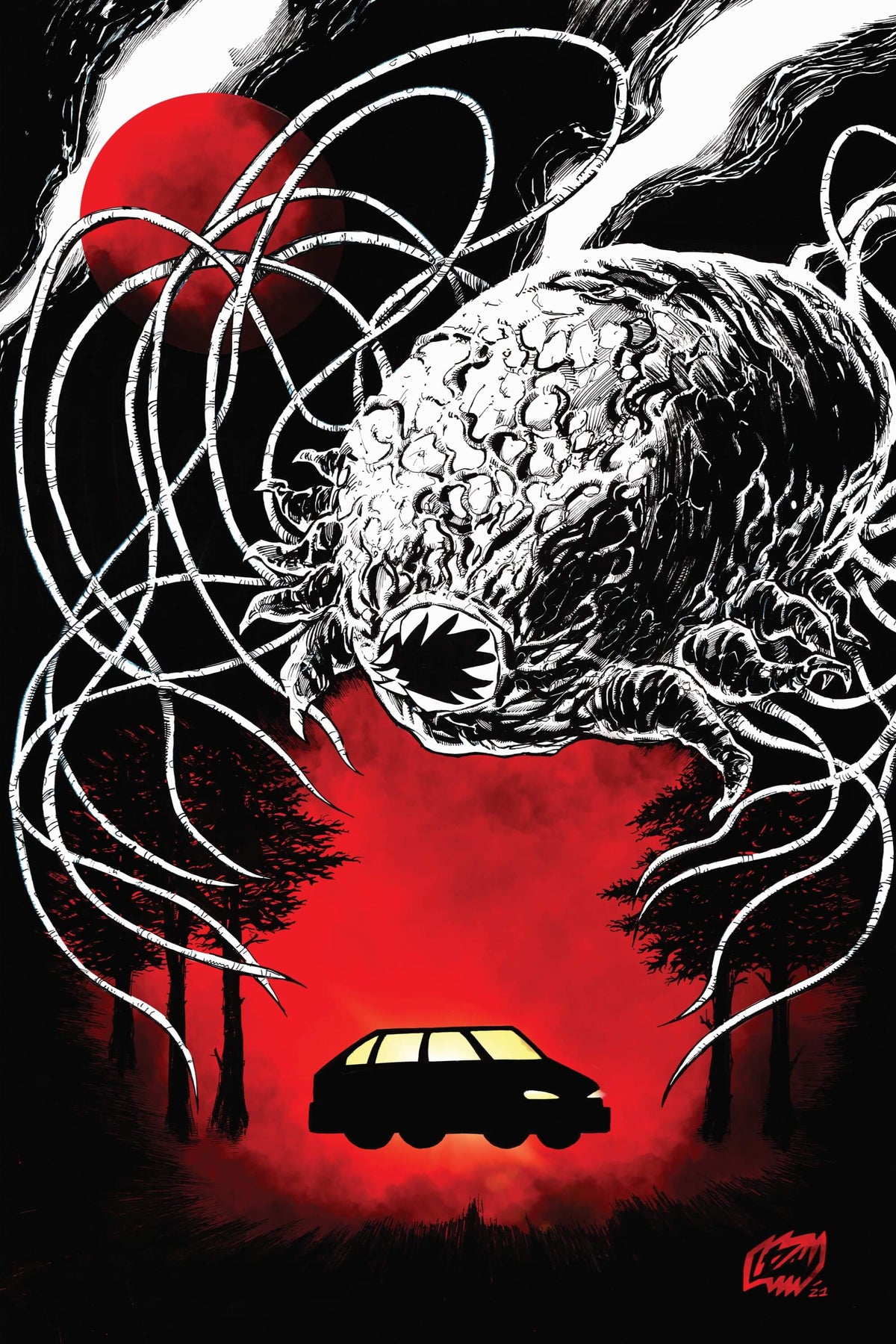 Beyond The Breach #1 - Bloody Virgin Edition variant comic book cover illustrated by Franck Uzan.