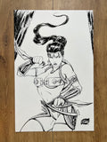 Original published cover art for Born of Blood #6, ink on Bristol board by Franck Uzan