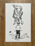 Original published cover art for Canceled #1, ink on Bristol board by Franck Uzan