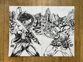 Original published cover art for Casey Jones #1 and Shredder #1 - ink on Bristol boards by Franck Uzan 