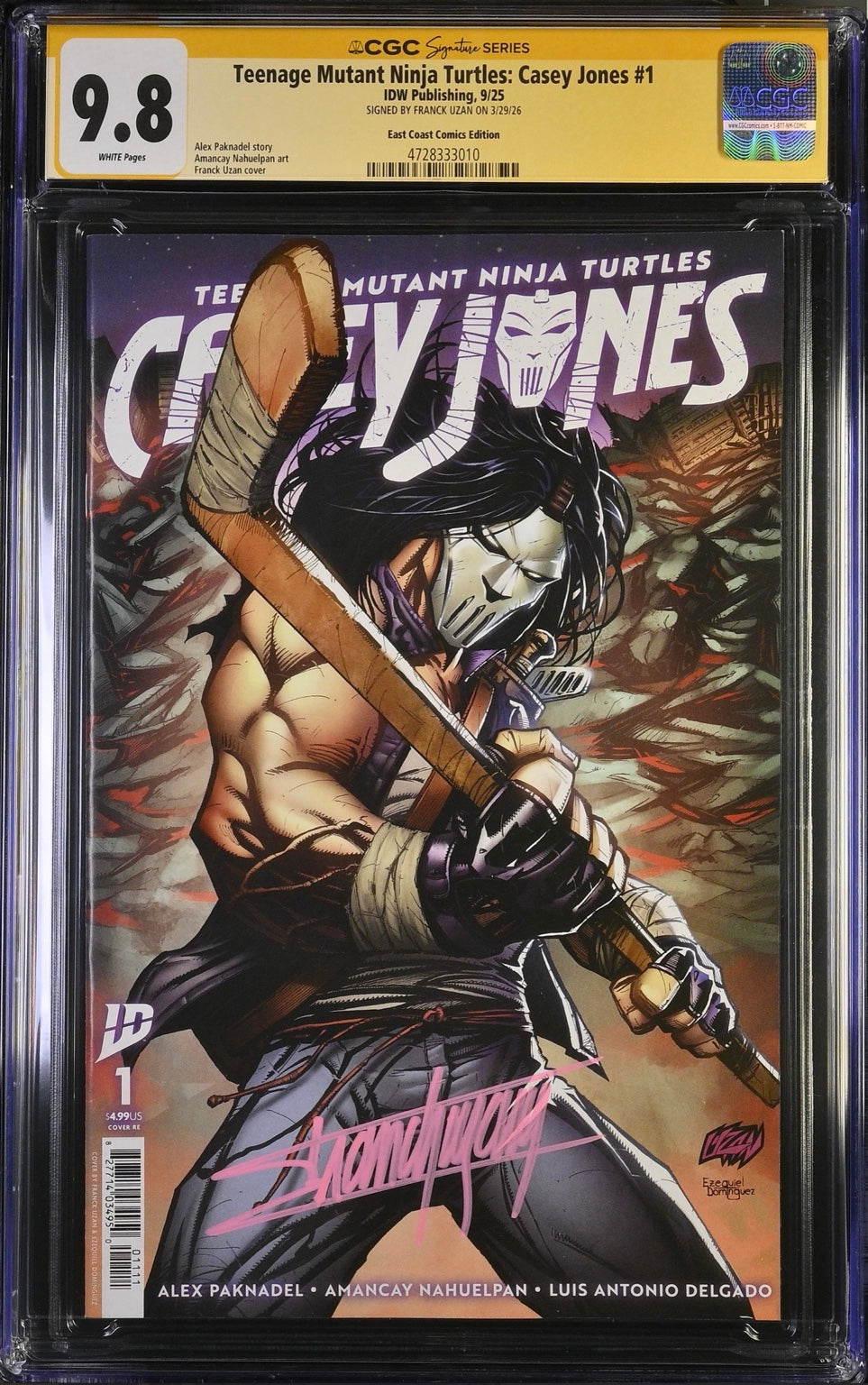 Casey Jones #1 Trade CGC Signature Series 9.8 front serial 4728333010