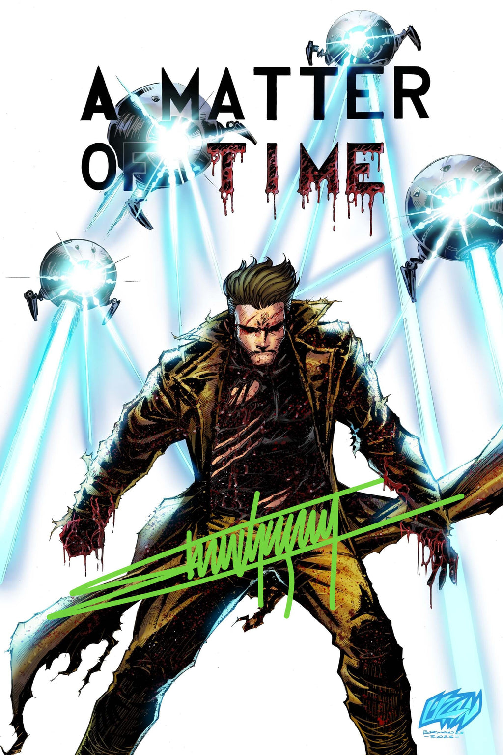 A Matter of Time #1 Trade Edition signed comic book cover by Franck Uzan