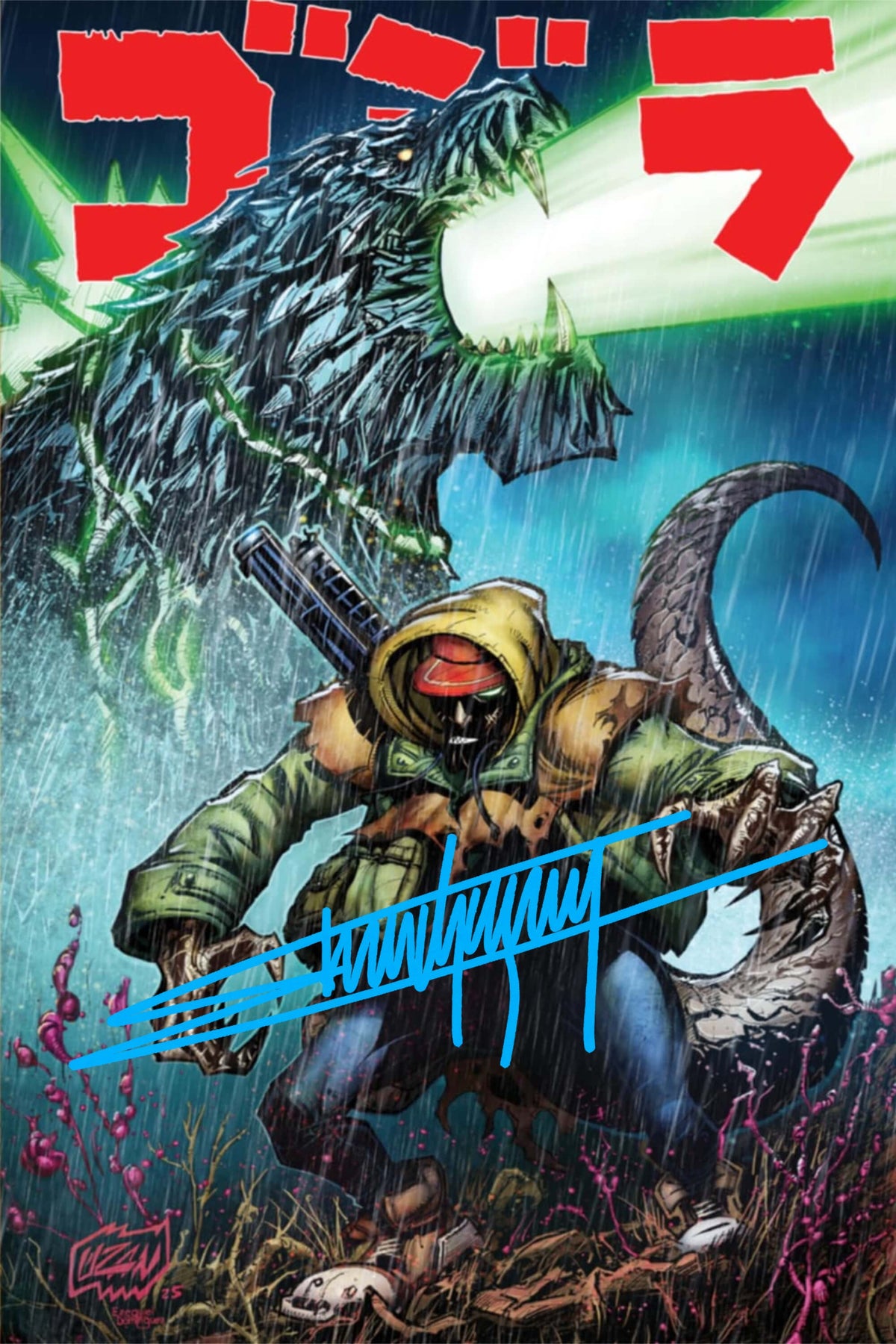 Godzilla : Dead Zone #1 - Japanese Trade Edition signed comic book cover by Franck Uzan.