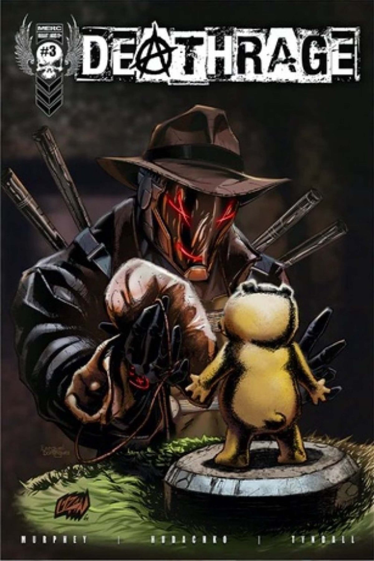 Deathrage #3  - KS Trade Edition variant comic book cover illustrated by Franck Uzan.