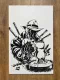 Original published cover art for Deathrage #3, ink on Bristol board by Franck Uzan