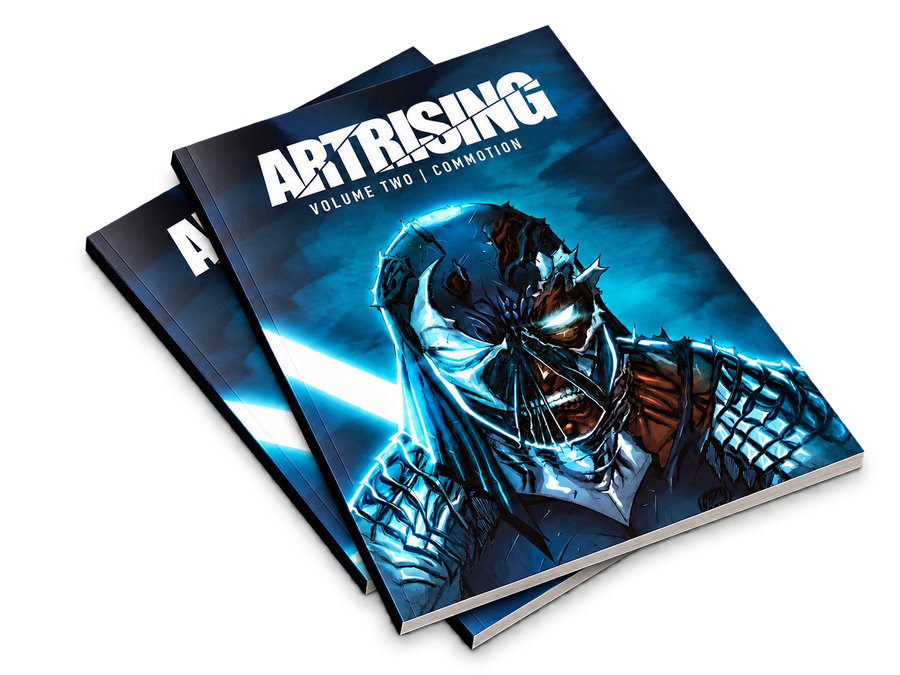 ArtRising Volume 2 front — transparent softcover trade paperback mockup