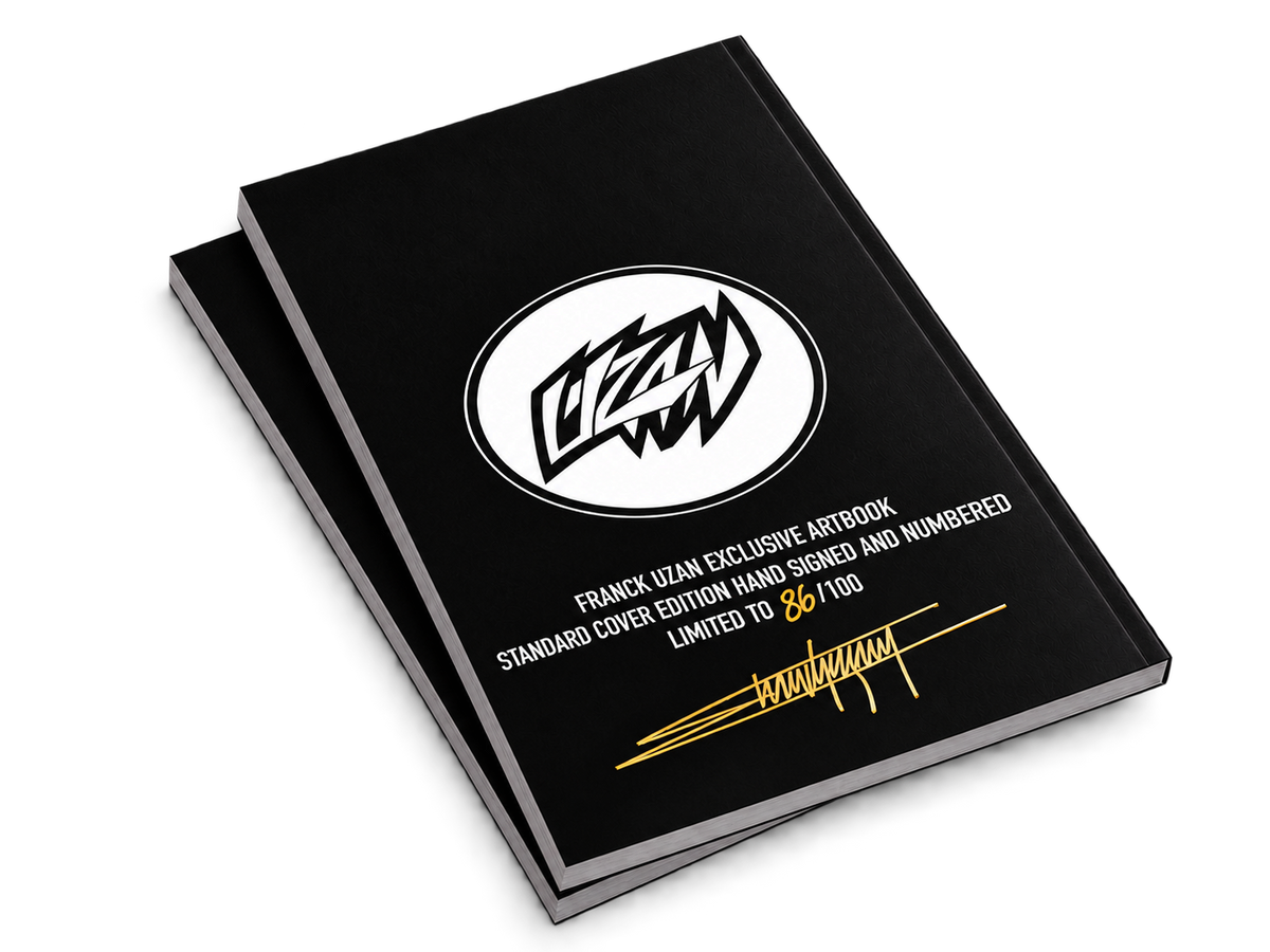 ArtRising Volume 3 back — edition 86/100, gold signature, transparent softcover trade paperback mockup
