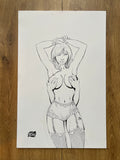 Original published cover art for FAME : Sabrina Carpenter #1 FXDenver Exclusive, ink on Bristol board by Franck Uzan