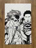 Original published cover art for Final Boss #2, ink on Bristol board by Franck Uzan