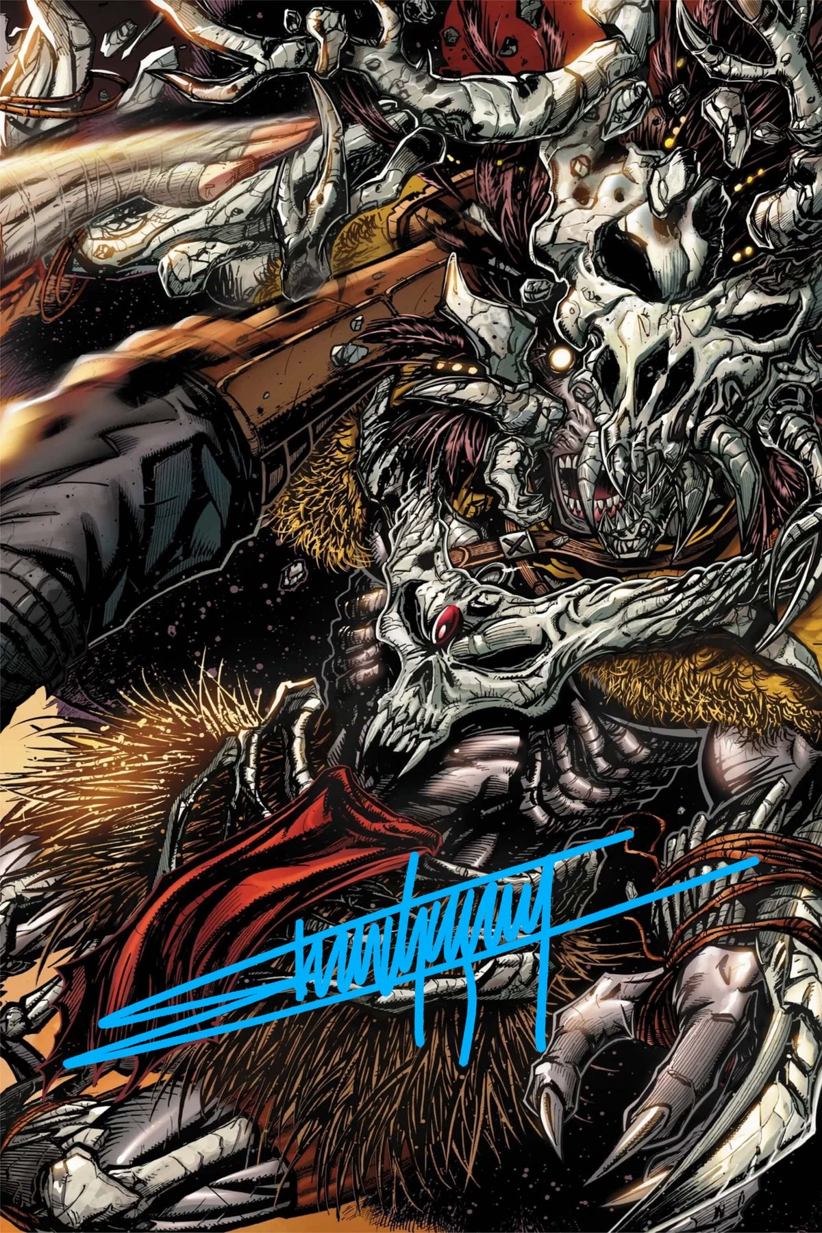 Final Boss #4 Virgin Edition signed comic book cover by Franck Uzan.