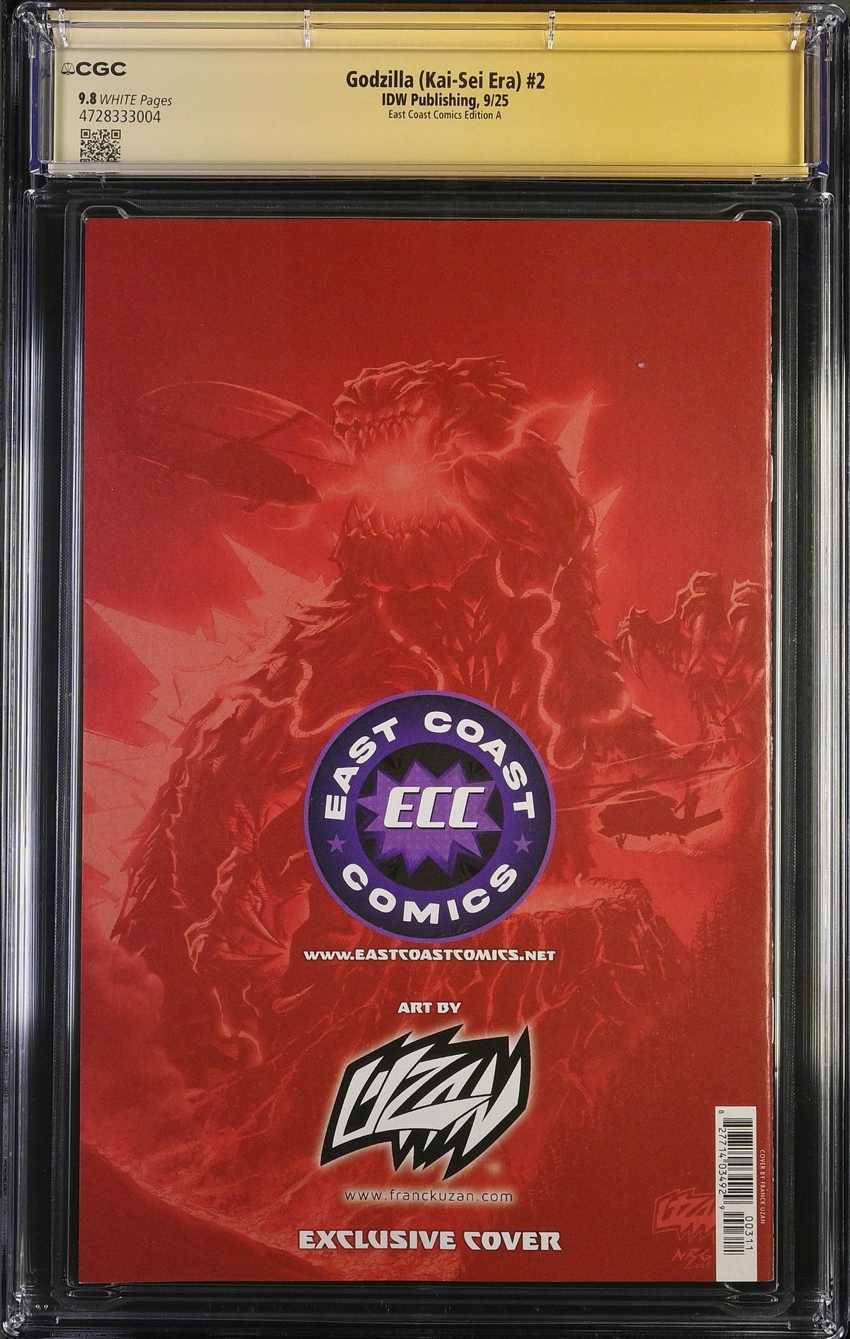Godzilla #2 Trade CGC Signature Series 9.8 back 4728333004