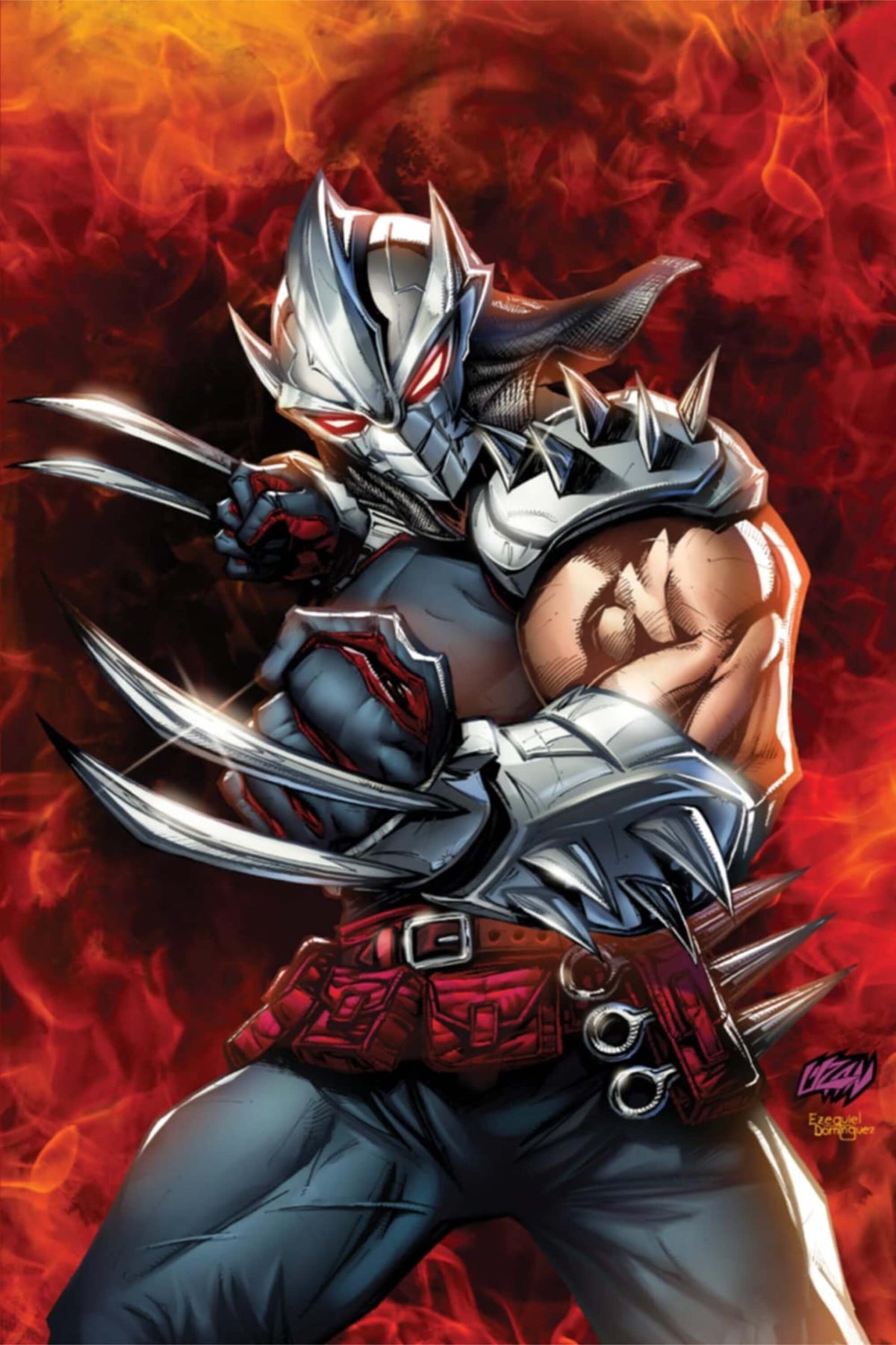 Shredder #1 - Fire Virgin Edition cover by Franck Uzan
