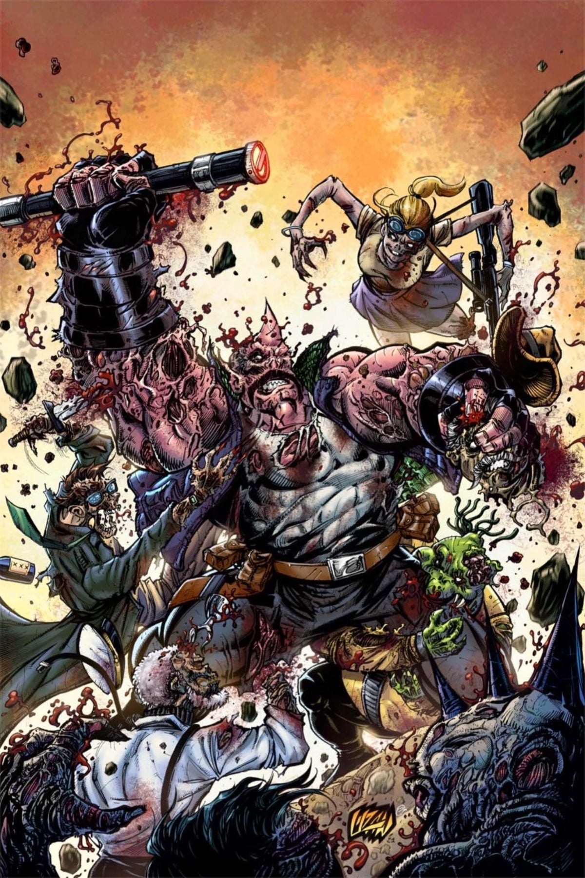 Space Bastards #8 - Virgin Edition variant comic book cover illustrated by Franck Uzan.