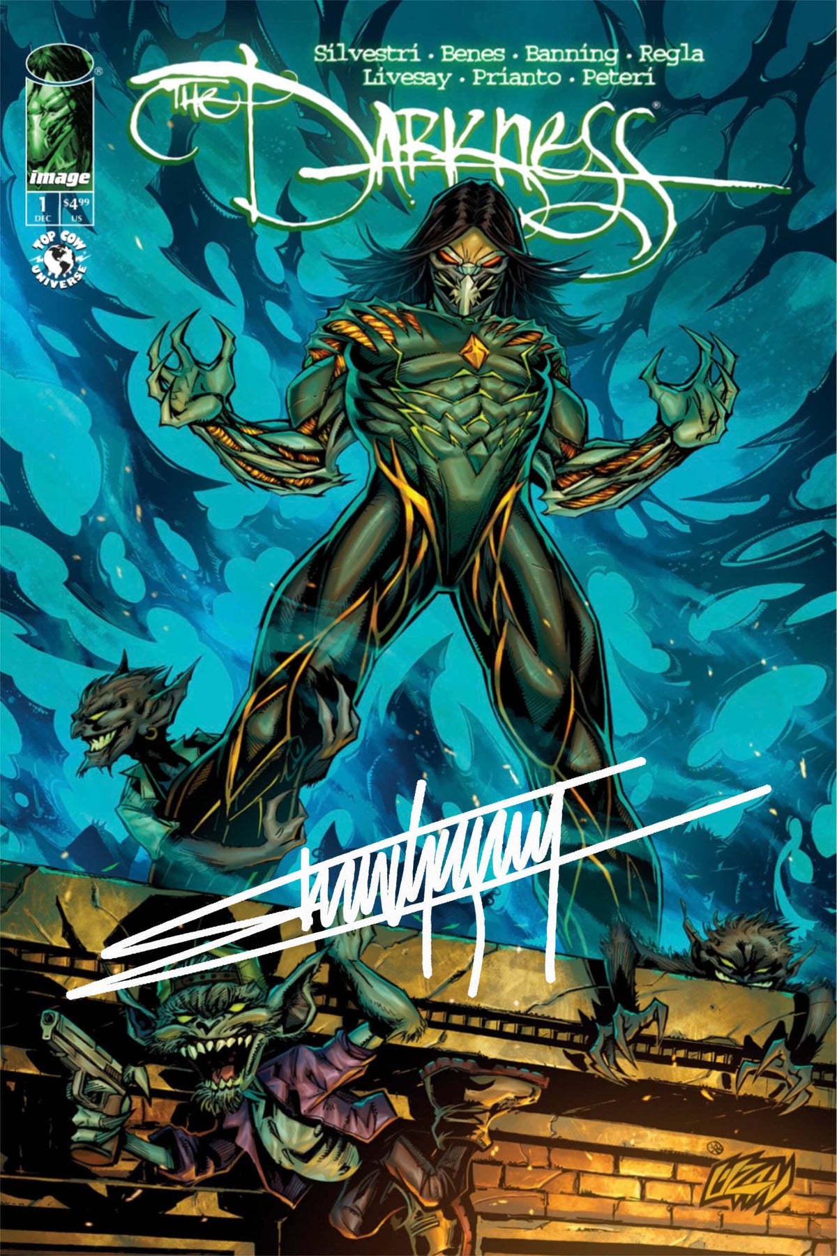 The Darkness #1 Trade Edition signed comic book cover by Franck Uzan.
