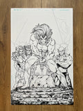 Original published cover art for Thundercats #12, ink on Bristol board by Franck Uzan