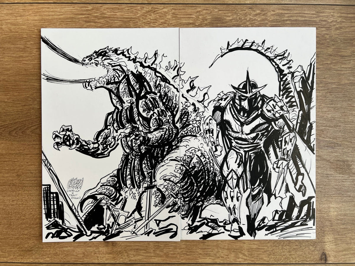 TMNT x Godzilla Prelim #3 wraparound pair included in the Complete Set bundle