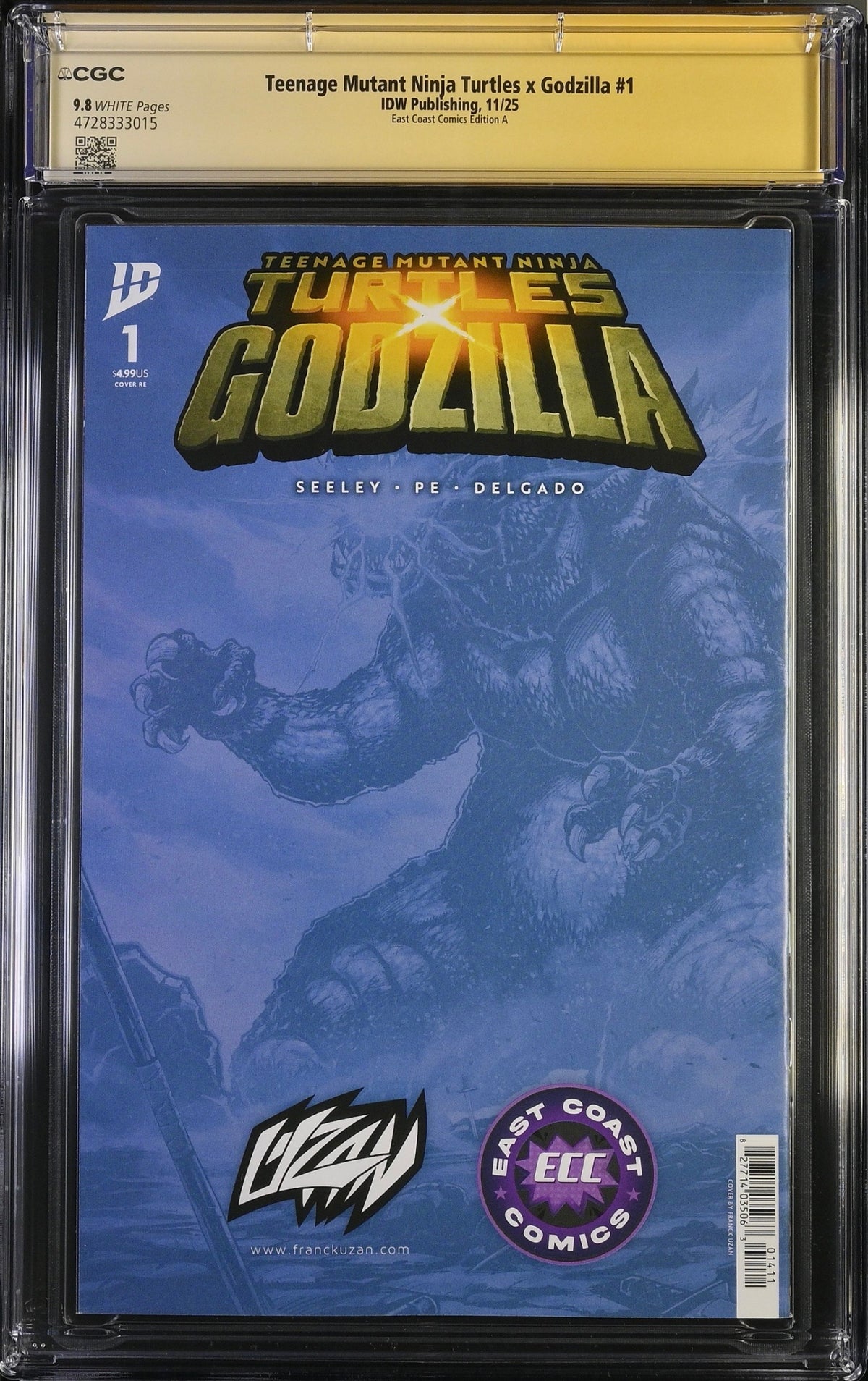TMNT x Godzilla #1 Virgin CGC 9.8 back 4728333015
