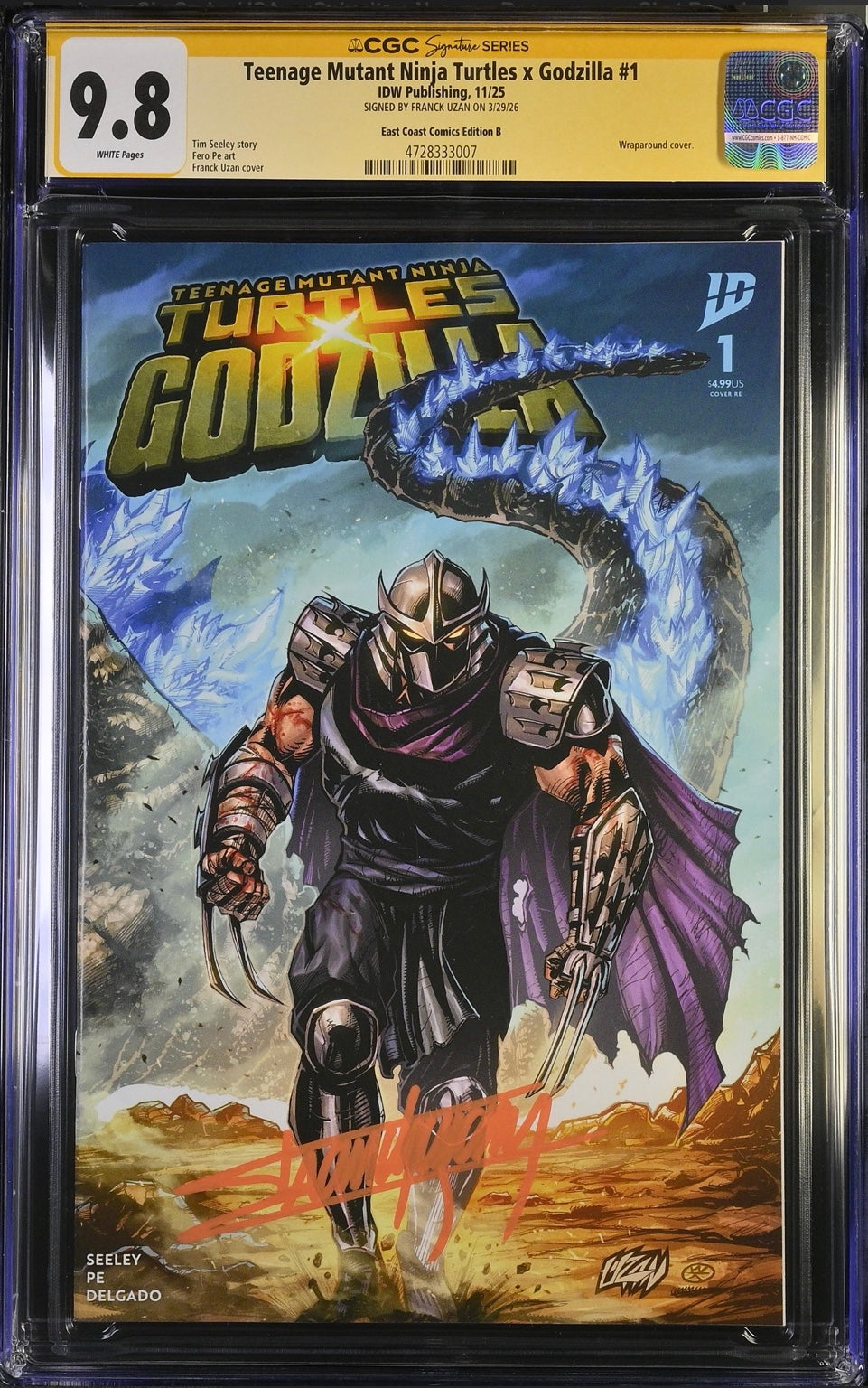 TMNT x Godzilla #1 Wraparound CGC SS 9.8 front #4728333007