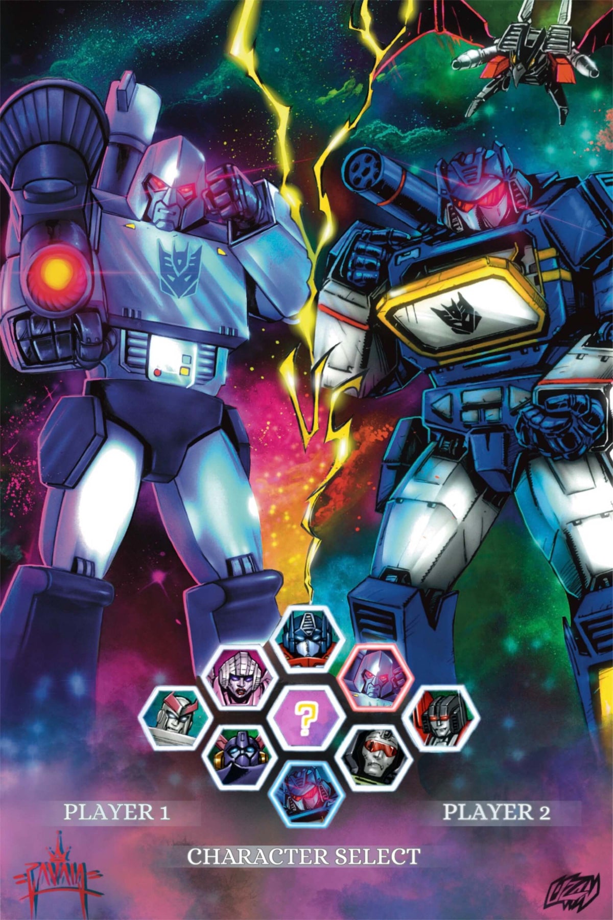 Transformers #25 - Virgin Edition variant comic book cover illustrated by Franck Uzan.