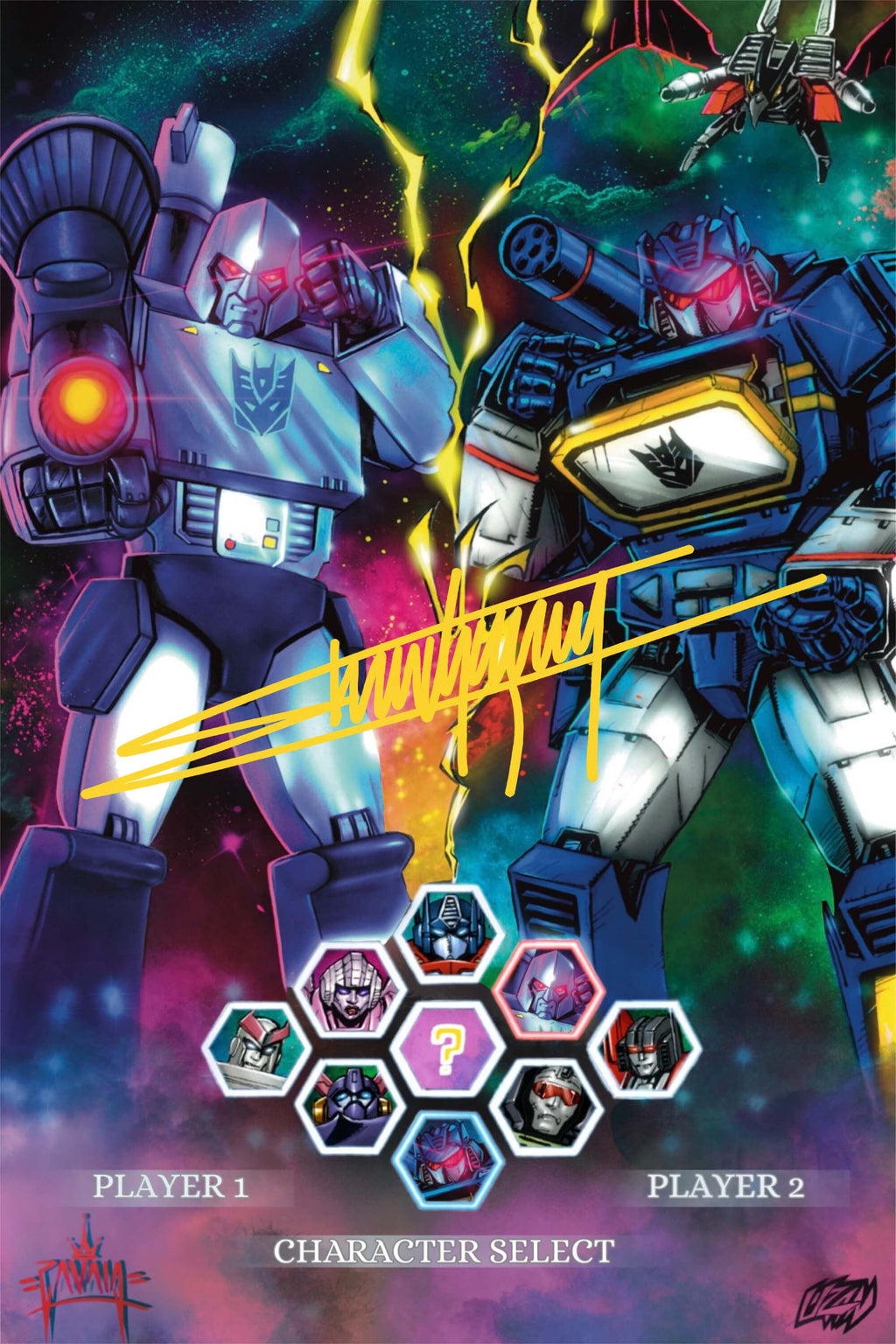 Transformers #25 Virgin Edition signed comic book cover by Franck Uzan.