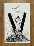 Original published cover art for Vampirella #675, ink on Bristol board by Franck Uzan
