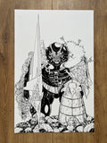 Original published cover art for Wailing Blade #1, ink on Bristol board by Franck Uzan