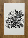 Original published cover art for War Lion #3 ECCC Exclusive, ink on Bristol board by Franck Uzan