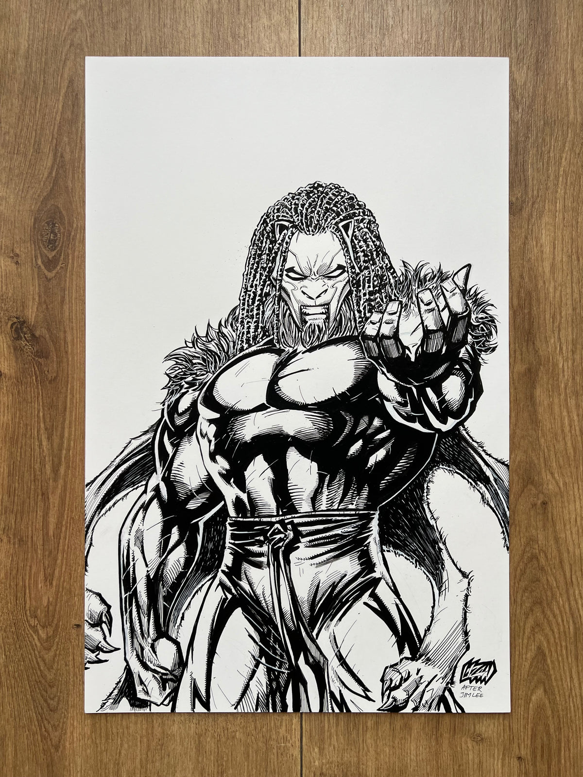 Original published cover art for War Lion #3 FXDenver Exclusive, ink on Bristol board by Franck Uzan