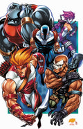 Youngblood #100 - Virgin Edition variant comic book cover illustrated by Franck Uzan.